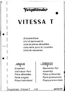 Voigtlander Vitessa T manual. Camera Instructions.